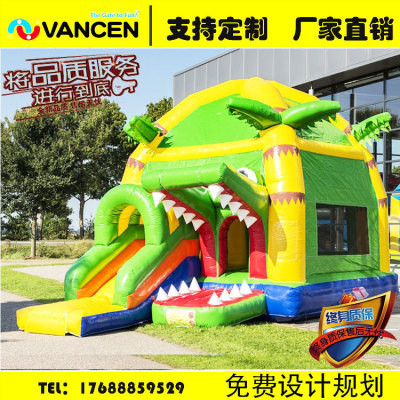 Manufacturers direct inflatable castle outdoor children's toys big crocodile inflatable trampoline slide combination 