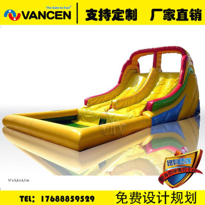 Origin of goods sports inflatable water slide water outdoor large inflatable pool slide amusement equipment