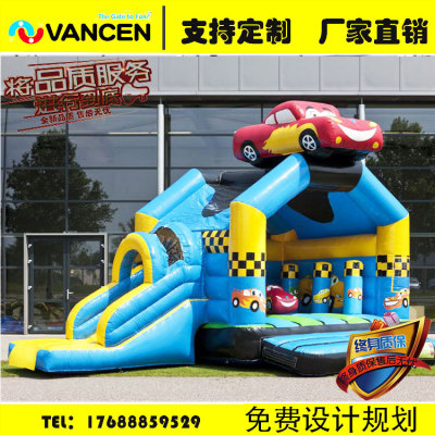 Manufacturer direct supply inflatable trampoline small slide assembly car inflatable slide trampoline guangzhou source 