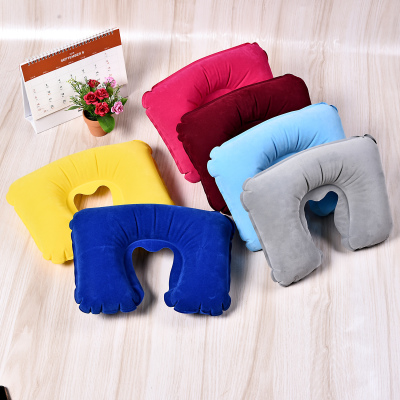 The Flocking inflatable travel U pillow travels portable U neck pillow