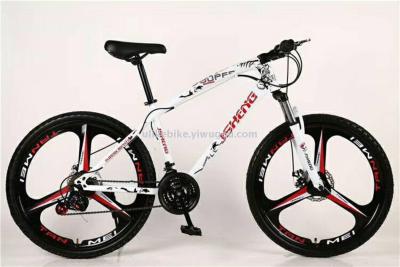 Bicycle 26 \"21\" high carbon steel frame new integrated mountain bike factory direct sales