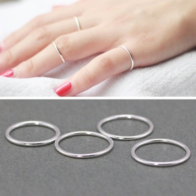 The S925 pure silver ring ring chic fine single ring kongxiaozhen joint ring men and women toe tail ring