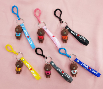 Cartoon brown bear quality male bag key chain hanging artware accessories ornaments hanging ornaments