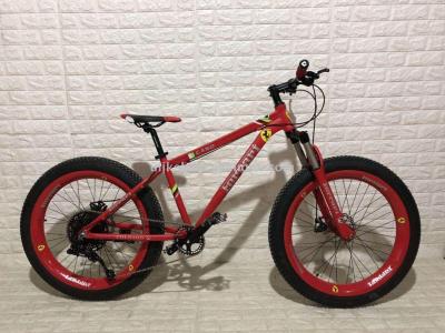 Bicycle 26 \"21\" mountain bike high carbon steel 4.0 wide tire snow bike factory direct sale