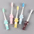 4 cartoon silicone antiskid children's suction toothbrush small head soft bristles 