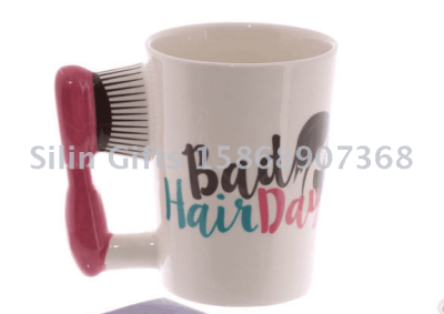 2019 creative ceramic makeup cup 3D handle cup 3D modeling cup mug gift