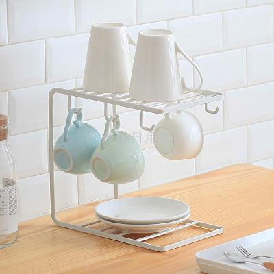 Iron Kitchen Cup and Dish Rack Draining Rack Tableware Display Rack Creative Home Coffee Cup Holder