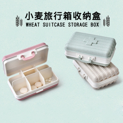 Creative wheat straw six compartment medicine box environmental protection non-toxic biodegradable medicine box 