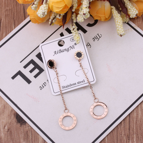 10 yuan shop jewelry anti-allergy titanium steel earrings internet celebrity fashion earrings all-matching temperament eardrops jewelry female