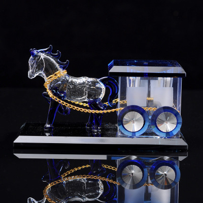 Car Perfume Holder High-Grade Crystal Car Decoration Glass Carriage