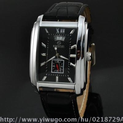 Men's hot style calendar with automatic mechanical belt business square watch