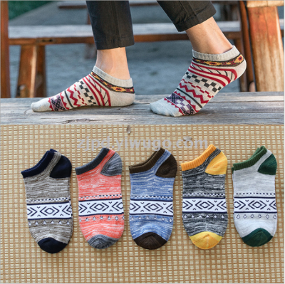 Socks spring and summer socks men's ship socks manufacturer wholesale retro star national wind spell color shallow male 