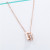 European and American Titanium Steel New Necklace Female Rose Gold Double Ring Letter D Diamond Inlaid Clavicle Chain Fashionable All Match Jewelry Wholesale