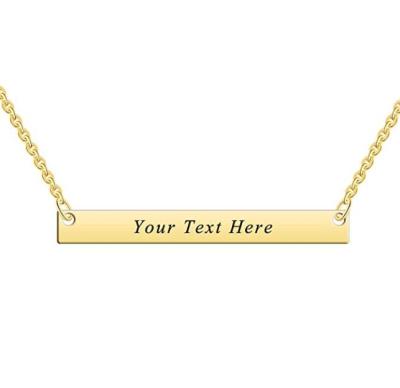 INFANTA JEWELRY Personalized 925 Sterling Silver Customized Name Bar Pendant Necklace