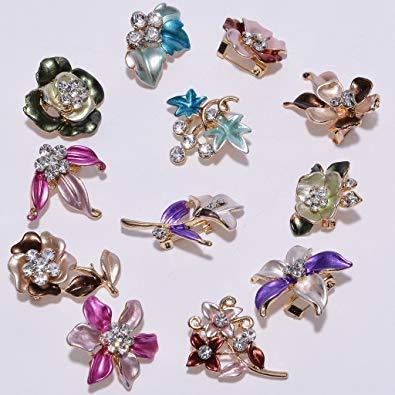 INFANTA JEWELRY Wholesale Lots Brooches Flower Floriated Brooch Pins Mixed Colors Design