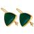 INFANTA JEWELRY Green Onyx Drop Earrings Gold Plated 925 Silver Earrings Jewelry