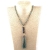 INFANTA JEWELRY Fashion Glass Long Knotted Rectangle Druzy Link Crystal Tassel Necklaces Ethnic Necklace