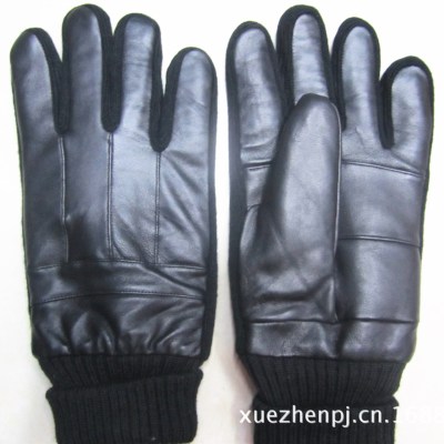 Men's parchment leather single-button Men's leather leather gloves casual fashion pu leather leather warm gloves