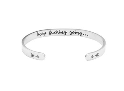 INFANTA JEWELRY Inspirational Gifts for Women Cuff Bracelet Bangle Stainless Steel Engraved Come Gift Box