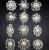 INFANTA JEWELRY Fashion Lot 24pc Clear Rhinestone Crystal Flower Brooches Pins