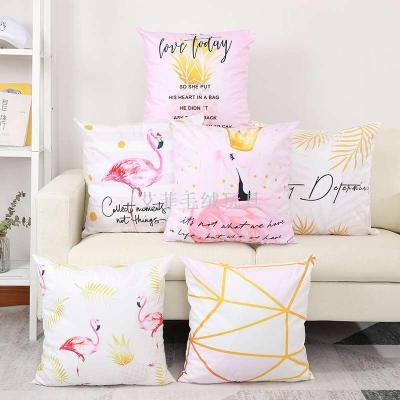 Ins Nordic fashion flamingo geometric pillow simplicity sofa as as plush toys