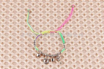 The popular fashion jade thread braid multicolor alloy pendant bracelet