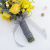 Fancy dress transparent colored yarn with snow yarn elegant ribbon silver stripe flower bouquet packaging ribbon flower