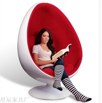 Egg-Type Pointed Ball Leisure FRP Swivel Chair Club Massage Armchair Egg Chair Soundproof Shopping Mall Designer Rest Chair