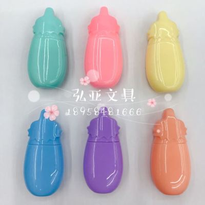 Eggplant shaped highlighter candy colored highlighter mini highlighter 6 color watercolor pen
