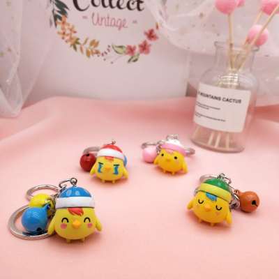 Cartoon lovely little yellow chicken creative key chain students bag pendant fashion accessories hanging ornaments