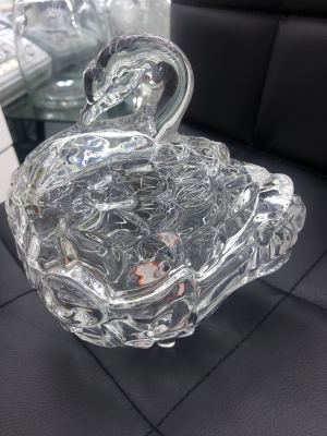 Crystal glass candy box storage jar dry fruit box with lid fruit bowl decorative utensils furnishing household ornaments