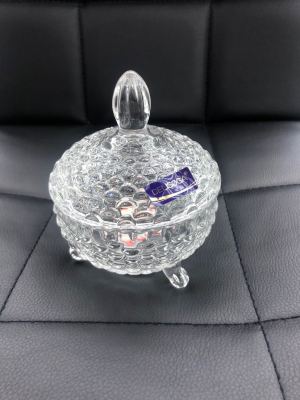Crystal glass candy jar transparent fruit bowl sugar jar seasoning jar ashtray jewelry box water