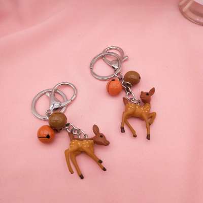 Lovely sika deer handicraft accessories quality male bag key chain ornaments hanging pendant
