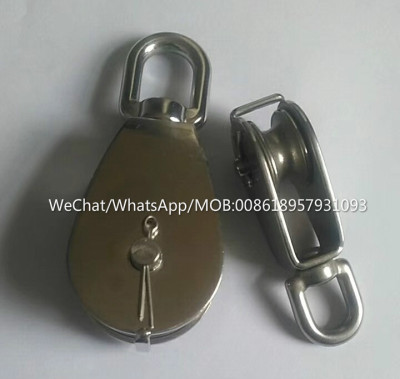 Stainless steel single wheel pulley