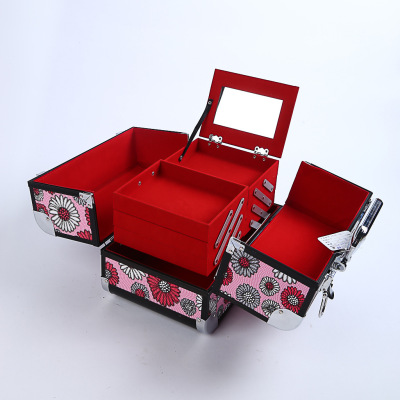 New fashion Korean version of large capacity manicure box travel sunflower manicure box high-grade exquisite makeup box custom