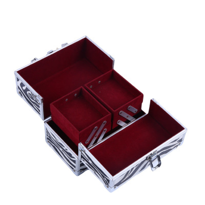 Supply Beauty Toolbox Portable Cosmetic Case Hairdressing Multifunctional Folding Makeup Fixing Box in Stock Wholesale