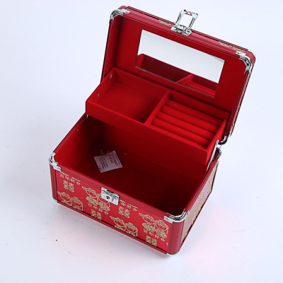 New wedding makeup box fashion buckle makeup box delicate aluminum alloy hand-made makeup box