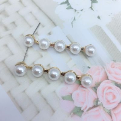 Earrings ear nails anti-allergy zircon pearl han version Earrings fashion simple lady Earrings long