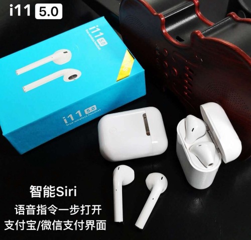 i11 tws bluetooth headset 5.0 support smart touch bluetooth headset with wireless charging function