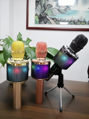 The new n15 colorful lights k-318 bluetooth microphone n13 k110 mobile phone bluetooth pocket karaoke