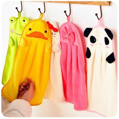 K kitchen hanging cartoon towel candy soft coral velvet thickened towel wash towel