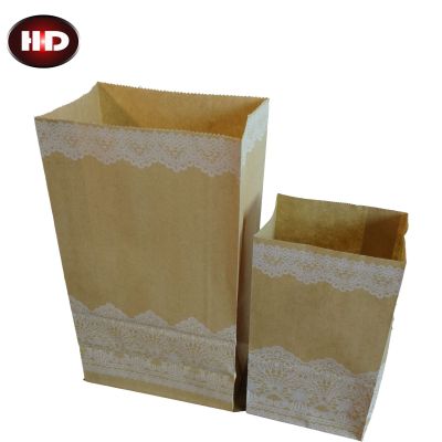 Professional customized kraft bread bags available in stock kraft square bottom bag delivery bag amazon