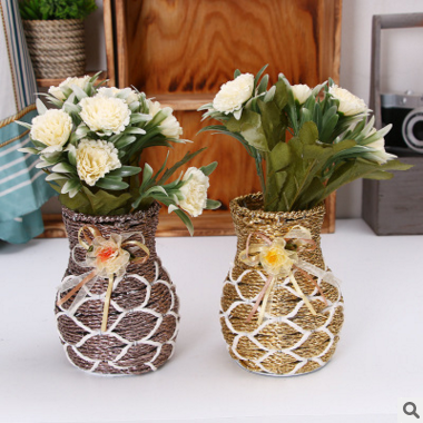 Tieyi braid artificial flower artificial flower design round mouth rattan braid floret designs home decoration pieces