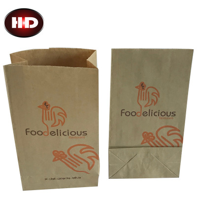 Professional customized kraft bread bag spot supply kraft square bottom paper bag delivery bag amazon