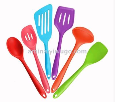 Color box silicone kitchen utensils set of 6 pieces non-stick cooker kitchen tools cooking spatula kitchen utensils