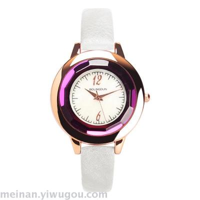 Hot style Korean edition colour crystal face strap ladies watch