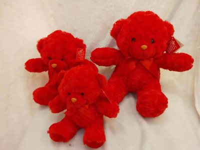 25cm red bear happy sisters plush toy factory direct sales futian market 7th street b1-0956 store