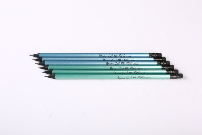 Black wood, metallic paint HB pencil triangular rod