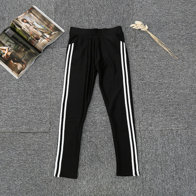 New Korean Style Glossy Soft Fashion Striped Casual Pants Women's Autumn Winter Thermal Velvet Straight-Leg Pants Wholesale