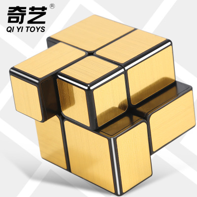 Qiyi Rubik's Cube Special-Shaped Second-Order 2-Order Mirror Magic Cube Brushed Gold and Silver Stickers Educational Children's Toys Wholesale